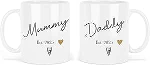 UNIQUEPGIFTS Tasse für Werdende Eltern, Geschenk für Mütter und Väter, Weiße 325