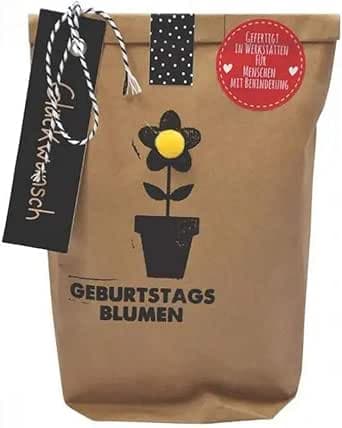 Wunderle WUN0212 Geburtstagsblumen-Handtasche, Braun, Unisex, Eimerförmig, Flora