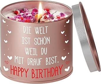 PRSTENLY Geburtstagsgeschenk für Frauen, Kerze aus Metall Geschenke zur Geburt f