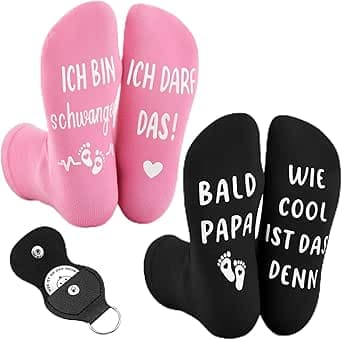 Jadive Geschenke für Neue Eltern Antirutsch Socken Entscheidungsmünze Mama Papa 