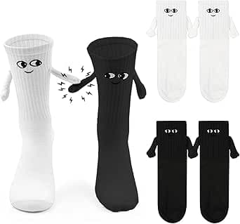2 Paar Magnetische Socken mit Händen 36-43 Lustige Socken Damen Herren Hand in H