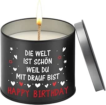 PRSTENLY Geburtstagsgeschenk für Männer Frauen, 9OZ Kerze aus Metall Geschenke f