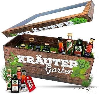 Longfair Männer-Kräutergarten | witziges Geschenk mit Alkohol | 8x Kräuter-Likör