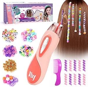 Flnlano Geschenk Mädchen 5 6 7 8 9 10 Jahre: Haarschmuck Mädchen DIY Haarperlen