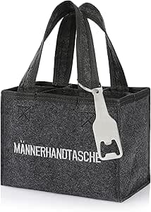 Nordstern Männerhandtasche aus Filz mit 6 Fächern incl. Flaschenöffner Vatertag,