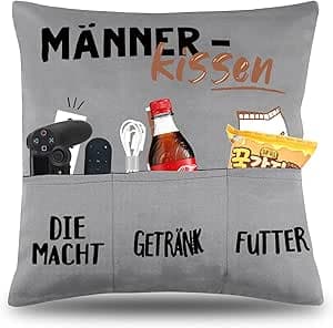 45x45 cm Originelles Dekokissen Kissen männerkissen mit taschen für Bier, Die Ma
