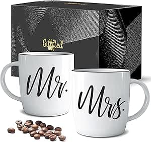 Triple Gifffted Mr und Mrs Tassen Set Geschenke Ideen Paare Weihnachten, Partner